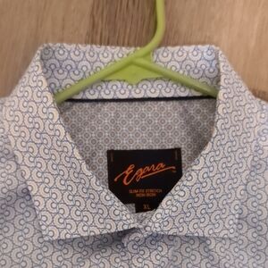 Egara White and Blue Swirl Men's Shirt